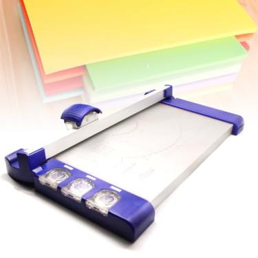 Imagem de Cortador de papel 3 em 1, cortador de papel de escritório, cortador de papel, cortador de papel portátil, 3 lâminas diferentes (retas/onduladas/pontilhadas) para papel kraft, cupons, etiquetas e