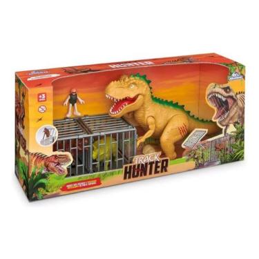 Imagem de Dinossauro com Jaula e Boneco Track Hunter Adijomar