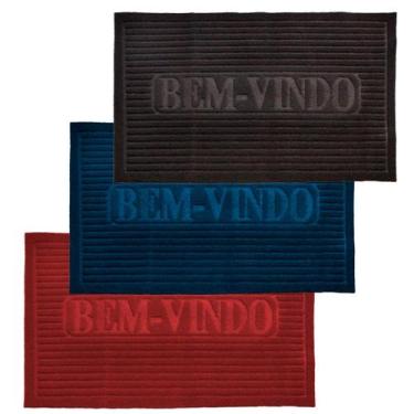 Imagem de Kit 3 Tapetes Capacho Bem Vindo Antiderrapante 38 X 58 cm - Camesa, PT