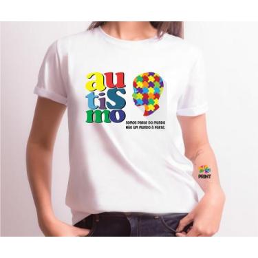 Imagem de Camiseta Adulto Autismo Somos Parte Do Mundo não um Mundo a Parte Est.