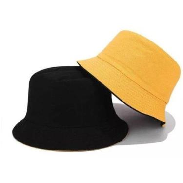 Imagem de Chapéu Bucket Balde Dupla Face Liso Moda Street 2 Cores - oem, Pretoco