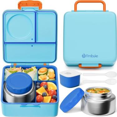 Imagem de Lancheira Fimibuke Bento Box para crianças e adultos com garrafa térmi