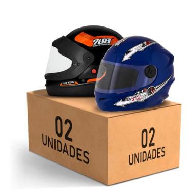 Imagem de Kit 2 Capacete Fechado Sport Moto 788 + Liberty 4 Kids Feminino Mascul