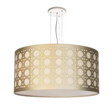 Imagem de Luminária De Teto Pendente Palha 50X25 Bronze - Tom luz, Bivolt