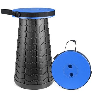 Imagem de Hesanzol Banco dobrável atualizado para adultos, assentos dobráveis telescópicos portáteis, cadeira retrátil para acampamento, jardim, caminhadas, viagens, banco telescópico ajustável, carga máxima de