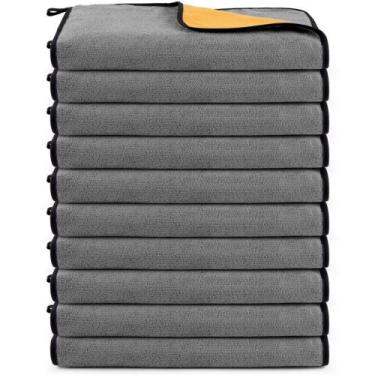 Imagem de Kit 10 Panos Multiuso Para Limpeza Em Geral Dupla Face Flanela Microfi