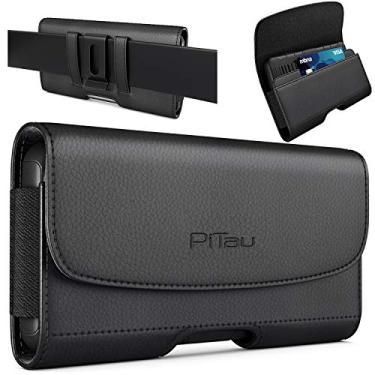 Imagem de PiTau Coldre para iPhone Pro Max & Plus 16, 15, 14, 13, 12, 11, 8, 7, 6, 6s, Xs Max, capa para celular com clipe de cinto para cartão de identificação para Samsung Galaxy S25+ Note 10+, compatível com