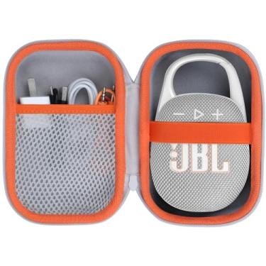 Imagem de Lebakort Capa rígida compatível com alto-falante Bluetooth portátil JBL Clip 5 Clip 4 (capa branca)