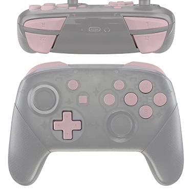 Imagem de EXtremeRate Repair ABXY D-pad ZR ZL L L R Keys for Nintendo Switch Pro Controller, faça você mesmo Botão de substituição completo com ferramentas para Nintendo Switch Pro - Controle não incluído, Sakura Pink