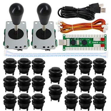 Imagem de SJ@JX Kit de controle para 2 jogadores Arcade Kit DIY Botões Cherry MX Teclado Mecânico Preto Mate Fosco 8 Way Joystick Zero Delay Codificador USB para PC MAME Raspberry Pi