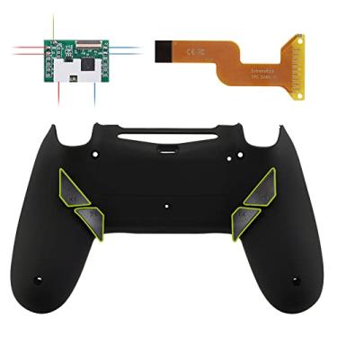 Imagem de eXtremeRate Kit de remapas programáveis Soft Touch Black Dawn para controle PS4 com placa de atualização e capa traseira redesenhada e 4 botões traseiros – Compatível com JDM-040/050/055 – Controle não incluído