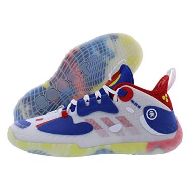 Imagem de adidas Tênis de basquete infantil Dame 8, Branco/azul/vermelho-branco, 13.5 Women/12.5 Men