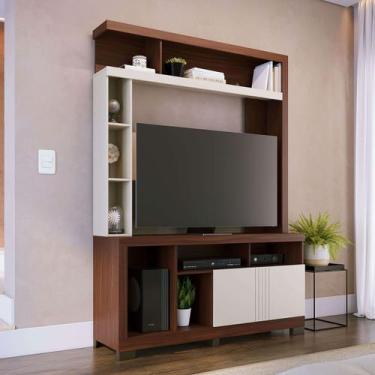 Imagem de Estante para TV Até 50 Polegadas Hill 2 Portas Nogueira Real/Off White