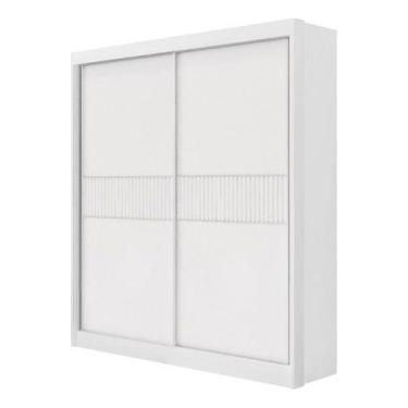 Imagem de Guarda Roupa Casal Santorini 2 Pt Ripado Branco Mdf D'doro - D'Doro Mó