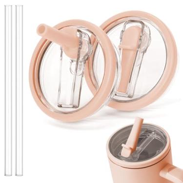 Imagem de TIZHJOZI Tampa de canudo de substituição para copo Stanley Quencher de 850 g - 2 peças de tampas de copo à prova de vazamento com canudo, capa de copo à prova de derramamento compatível com acessórios