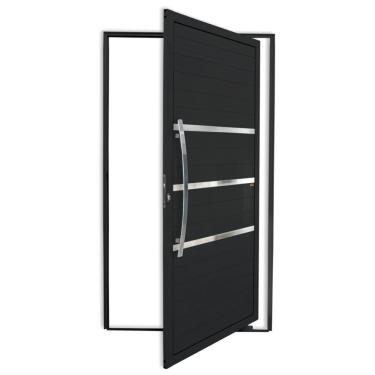 Imagem de Porta Pivotante Lambril Evolution Com Puxador Super 210cm X 120cm Brimak Preto