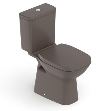 Imagem de Kit Vaso Sanitário Com Caixa Acoplada E Assento Soft Close Gap Debba Classic Roca Café