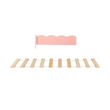 Imagem de Kit Estrado Com Grade Para Cama Club House Sweet Casatema Branco/Rosa