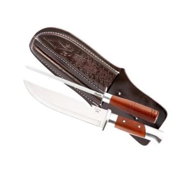 Imagem de Kit Churrasco Cimo Faca Chaira 2050/8 8'' Cabo Alumínio E Madeira Bainha