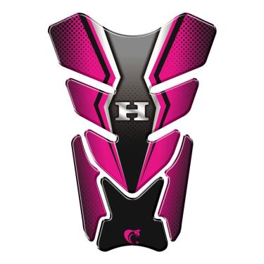 Imagem de Adesivo Resinado Protetor De Tanque Moto Qualquer Moto Honda Pink Pink E Preto