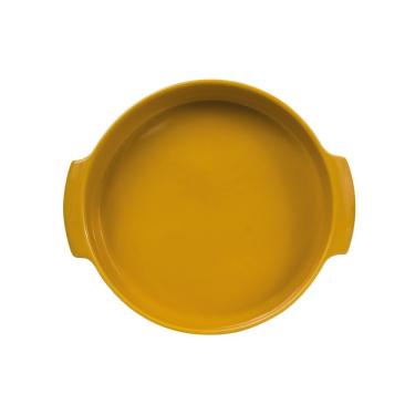 Imagem de Travessa Redonda Em Porcelana Assar E Servir 25x5cm Germer Amarelo