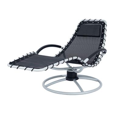 Imagem de Espreguiçadeira Giratória 360° Preta Metal