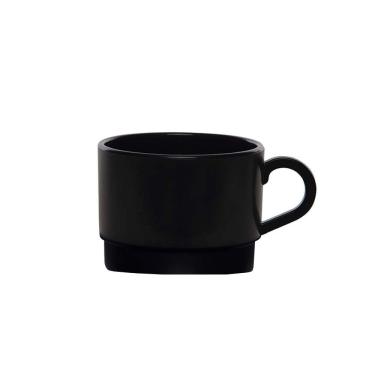 Imagem de Xícara Para Chá 250ml Preta Em Polipropileno Linha Elegance Vem