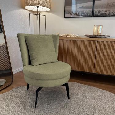 Imagem de Poltrona Lynn Giratória 82cm X 65cm X 67cm Verde Oliva