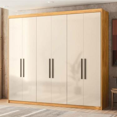 Imagem de Guarda-Roupa Casal Venice 6 Portas 4 Gavetas 100% Mdf Cinamon/Off-White - Demóbile