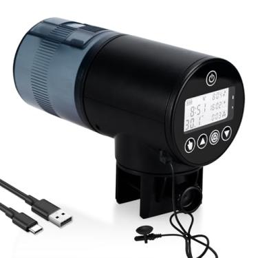 Imagem de Lychee Alimentador automático de peixes para aquário – Dispensador automático de alimentos cronometrado para tanques (recarregável) com visor LCD para tanques