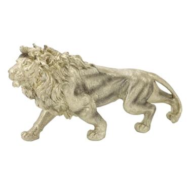Imagem de Decoração de Mesa de Estátua de Leão Com Escultura de Arte Moderna, Polyresina Feita à Mão Estátua de Animais para Decoração de Decoração de Escritório Decoração