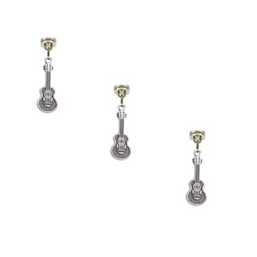 Imagem de Cabeça de dobradiça de latão para decoração de casa, baixo, conta-gotas magnético, topo de cabeça magnética, topo de pino de porta (guitarra prata)