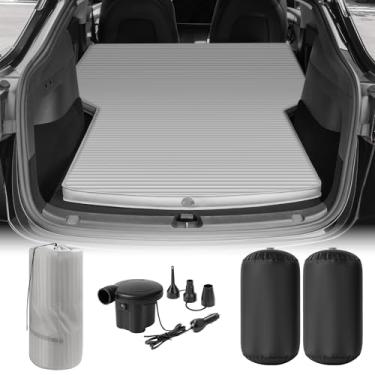 Imagem de Uireefly Tesla Model Y Colchão de acampamento para carro colchão de espuma de memória Tesla Model Y inflável modelo Y colchão cama com bomba de ar cinza