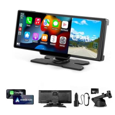 Imagem de Fesaymi Tela Portátil Apple Carplay E Android Auto Para Carro, Câmera De Painel 4K, Som Automotivo Com Sensível Ao Toque 10,26'' Controle Voz, Reprodução Música, Navegação Gps, Transmissor Fm Mirror