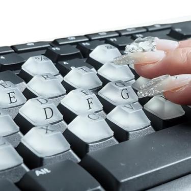 Imagem de MERFUNTO Adesivo De Teclado Em Relevo Com Decalques Personagens Diy Para Digitação Nail Art, Almofada Silicone Adesiva Teclas Alfanuméricas Unhas Longas E Jogos