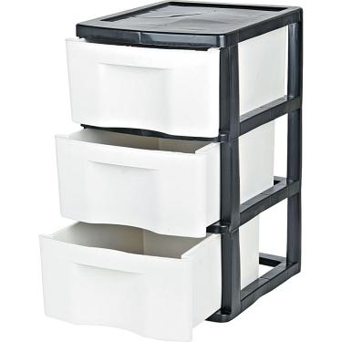 Imagem de Gaveteiro de Chão 3 Gavetas São Bernardo GV-14 Preto e Branco