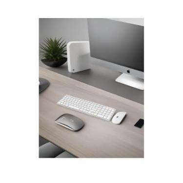 Imagem de Kit Teclado e Mouse Sem Fio Goldentec Branco – Bluetooth Estável, ABNT2 com Teclado Numérico, Silencioso, Confortável, Compatível com Windows, Mac, Android e iOS – Design Elegante