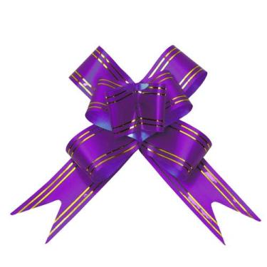 Imagem de 10 Laço Fácil para Presente 30mm - AAZ, Listrado Roxo