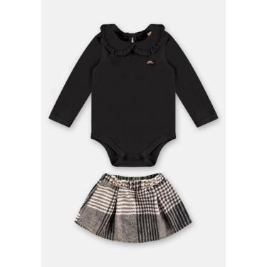 Imagem de Conjunto para Bebê Menina com Body em Suedine e Saia Xadrez Up Baby, P