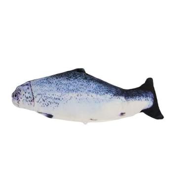 Imagem de Brinquedo Inteligente Realista Peixe que se Move Sozinho – Para Cães e Gatos, Recarregável (salmão)