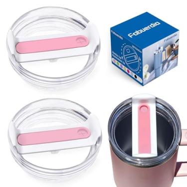 Imagem de Fabuerdia Tampa de copo de 1,134 g adequada para copo Stanley, pacote com 2 tampas de substituição transparentes adequadas para copos Stanley, capas de copo à prova de derramamento para acessórios