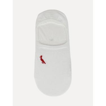 Imagem de Meia Reserva Masculina Invisível Pica-Pau Bordado Branca, UN