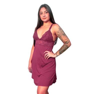 Imagem de Camisola Amamentação Gestante Pós Parto Maternidade Renda Vestido de D