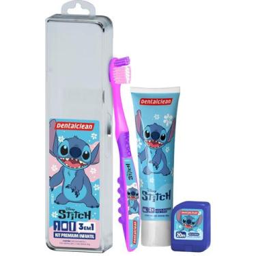 Imagem de Kit Stitch Creme Dental Escova de Dente Fio Dental Infantil - Dentalcl
