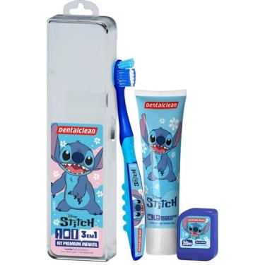 Imagem de Kit Stitch Creme Dental Escova de Dente Fio Dental Infantil - Dentalcl