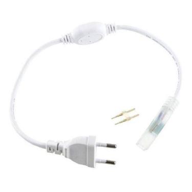 Imagem de Conector Plug Tomada Fonte Mangueira Led Chata Bivolt - EURO
