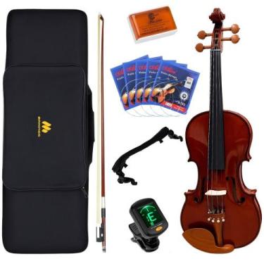 Imagem de Violino MARINOS 4/4 Lamberti Maciço Regulado com Espaleira, Afinador, 