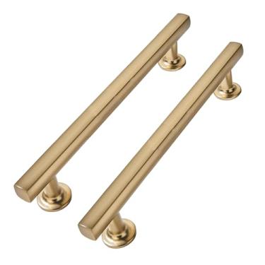 Imagem de CABDM 5 polegadas (128 mm) Pacote com 10 alças de liga de zinco champanhe brozne, puxador simples moderno para armário de gaveta, alça de guarda-roupa, penteadeira, puxador para móveis