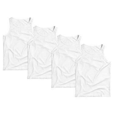 Imagem de Kit 4 Regatas Masculina Camiseta Lisa Premium Algodão Camisa - Basic F