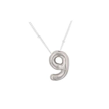 Imagem de Colar de letras de bolhas para mulheres, colares numéricos com inicial de balão delicado corrente banhada a ouro 14 k colar de alfabeto numérico para meninas adolescentes namorada charme joias simples